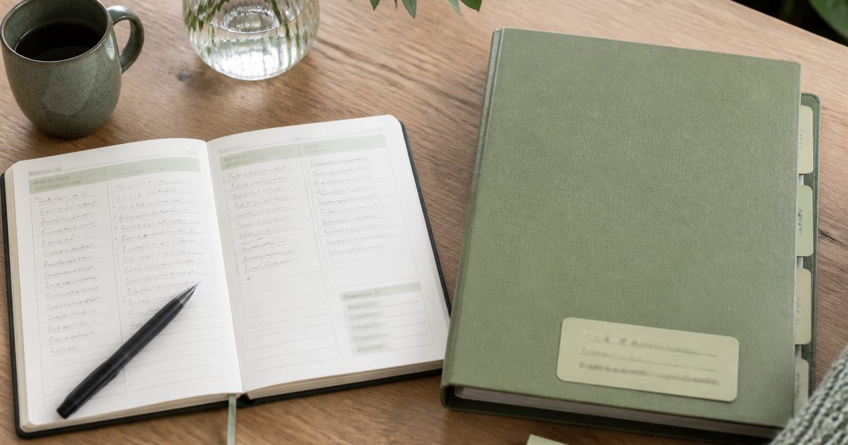 Papieren en een agenda voor het organiseren van zorg
